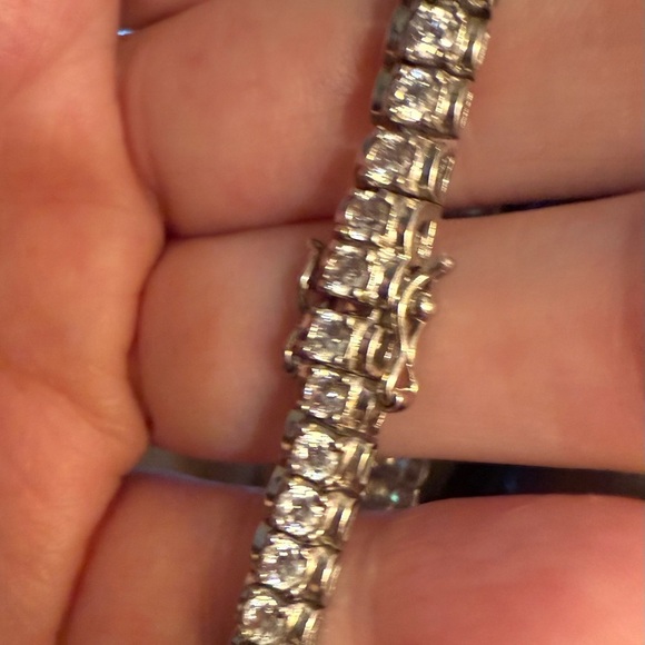 Estate Nolan Miller 925 Sterling Silver Diamonique Tennis Bracelet - Picture 2 of 5